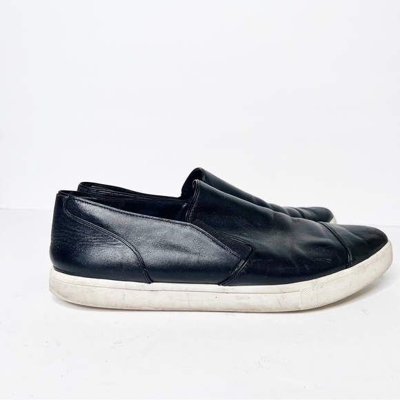 Vince Black Leather Pointed Loafer Sneakers Flats Size 39.5 9.5 Women’s - Picture 2 of 6